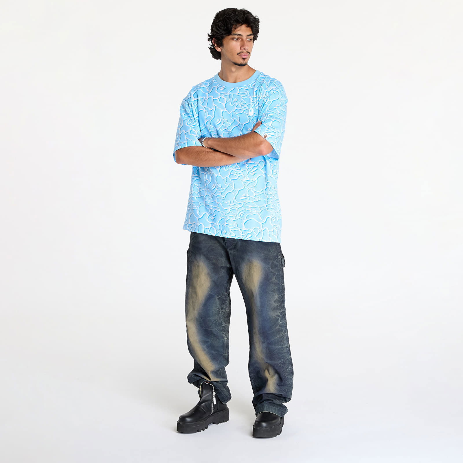 Abc Sea Surface Camo Relaxed Fit Tee Blue