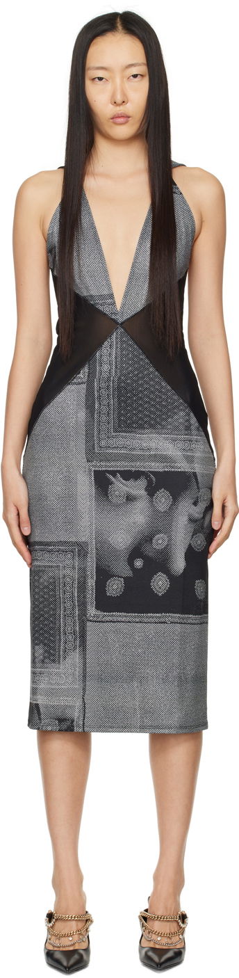 Šaty Miaou Miaou Joan Print Midi Dress Šedá | 5042VISSCI, 0