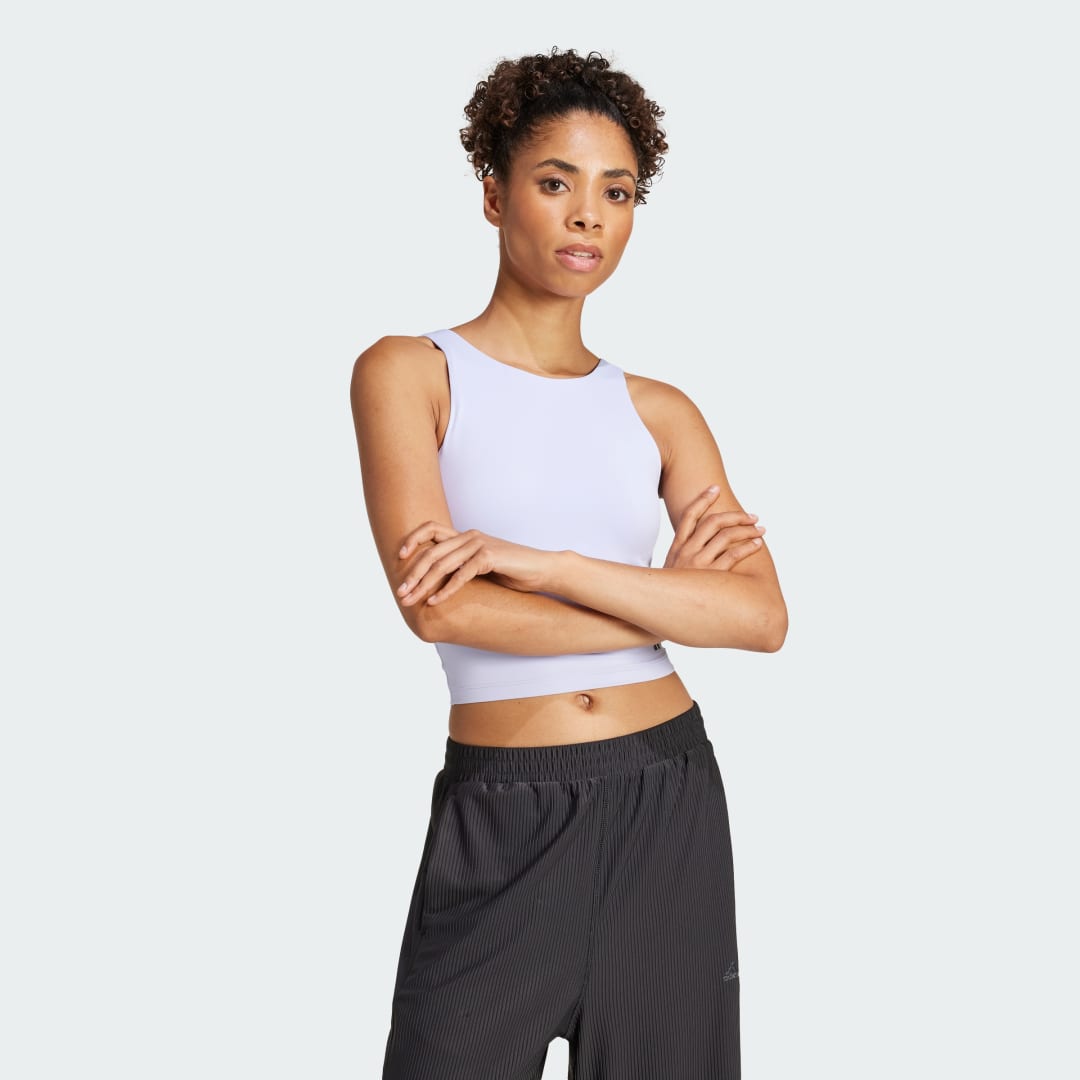 Podprsenka adidas Performance Yoga Crop With Inner Shelf Bra Fialová | JH1477, 0