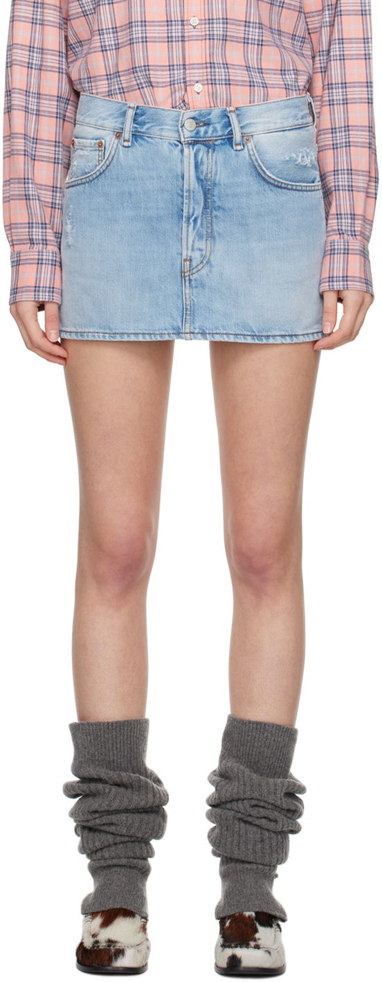 Sukňa Acne Studios Faded Denim Miniskirt Modrá | AF0422-, 0