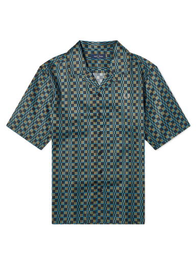 Košeľa Fred Perry Glitch Chequerboard Vacation Shirt Zelené | M6594-Q55