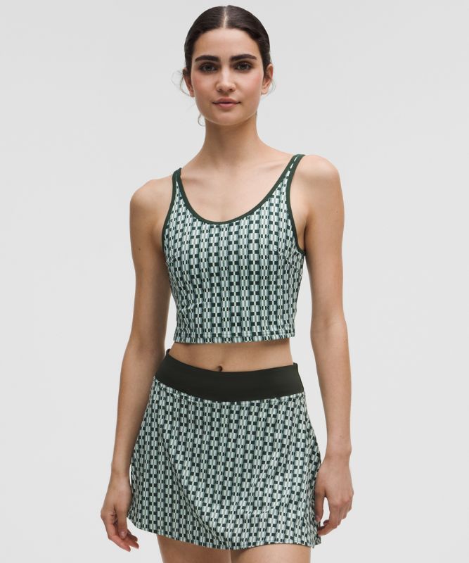 Súprava lululemon Geometric Pattern Cropped Tank Top B/C Cups Medium Support & Tennis Skirt Set Zelené | prod20002043, 0