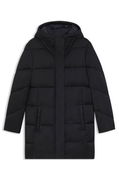 Water-repellent Hooded Quilted Puffer Jacket with Piping