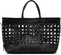 Biscuit Woven Tote with Bow Details