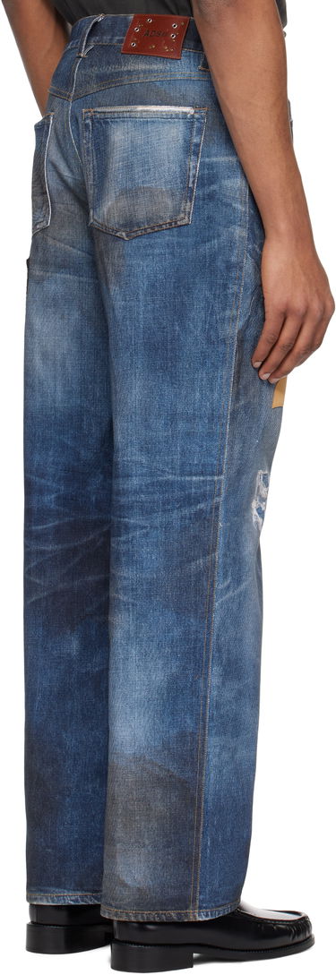 Džínsy Andersson Bell Andersson Bell Patchwork Printed Denim Jeans Modrá | apa789u, 2