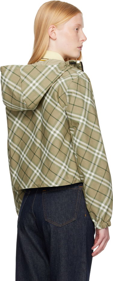 Vetrovka Burberry Burberry Cropped Check Reversible Hoodie Zelené | 8105850, 2