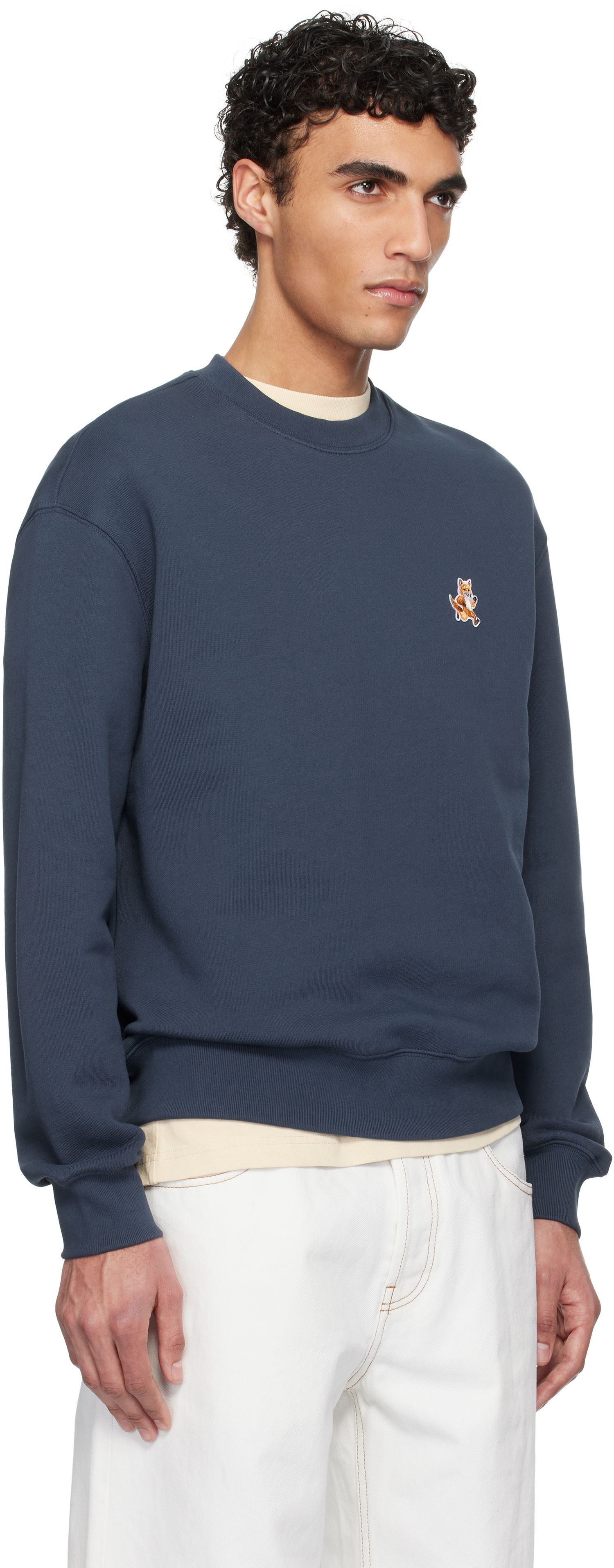 Mikina MAISON KITSUNÉ Maison Kitsuné Speedy Fox Patch Comfort Sweatshirt Navy | MM00313KM0321, 1