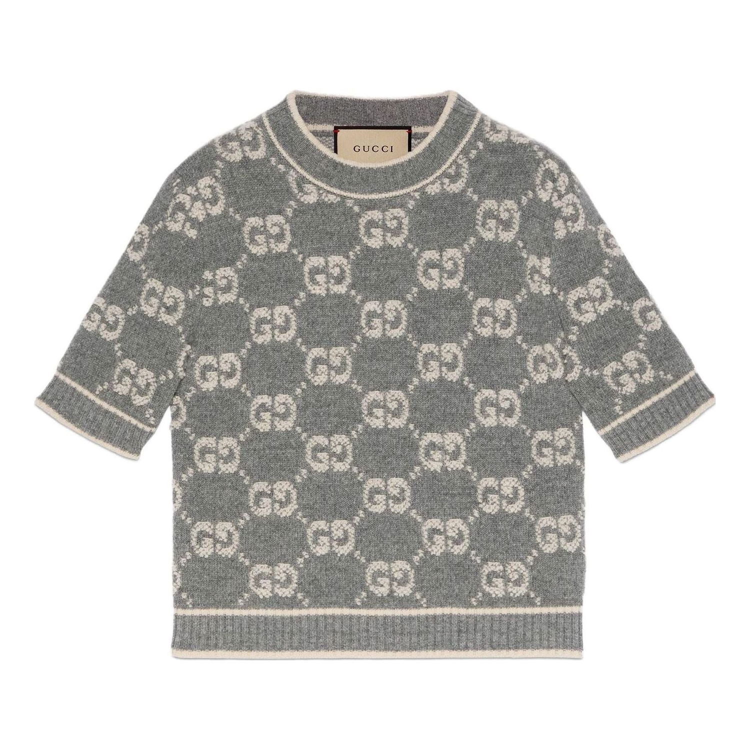 Sveter Gucci GG Wool Jacquard Top Šedá | 770059-XKCNA-1130, 0