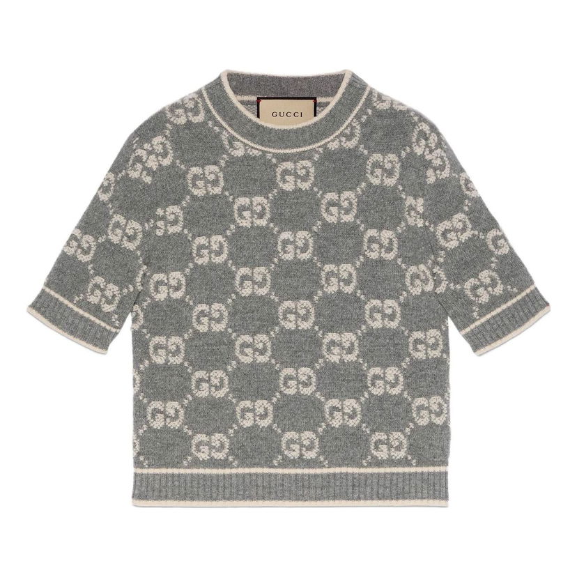 Sveter Gucci GG Wool Jacquard Top Šedá | 770059-XKCNA-1130