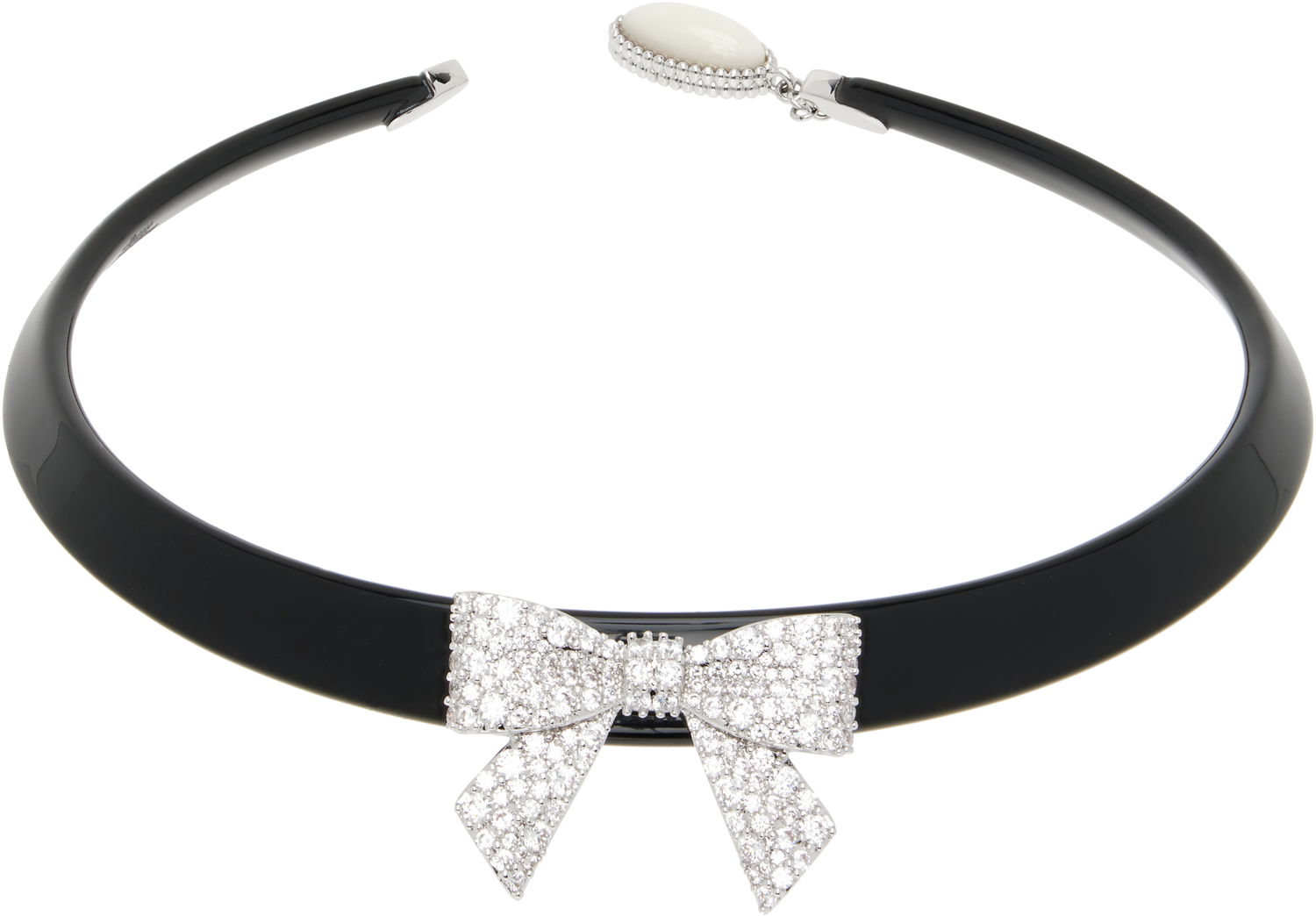 Náhrdelník SHUSHU/TONG YVMIN Edition Pave Bowknot Acetate Choker Čierna | 25630SLV00NN, 0