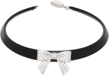 Náhrdelník SHUSHU/TONG YVMIN Edition Pave Bowknot Acetate Choker Čierna | 25630SLV00NN, 0
