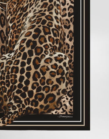 Šál Dolce & Gabbana Leopard-print Silk Twill Square Scarf Čierna | FN090RGDCUVHY5LD, 1