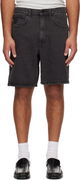 'AAPENOW' Faded Denim Relaxed-Fit Shorts
