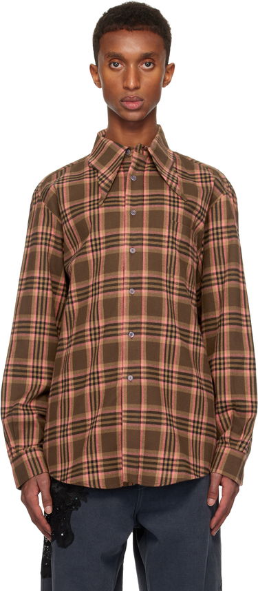 Košeľa Collina Strada Collina Strada Plaid Button Shirt Hnedá | XX3063, 0