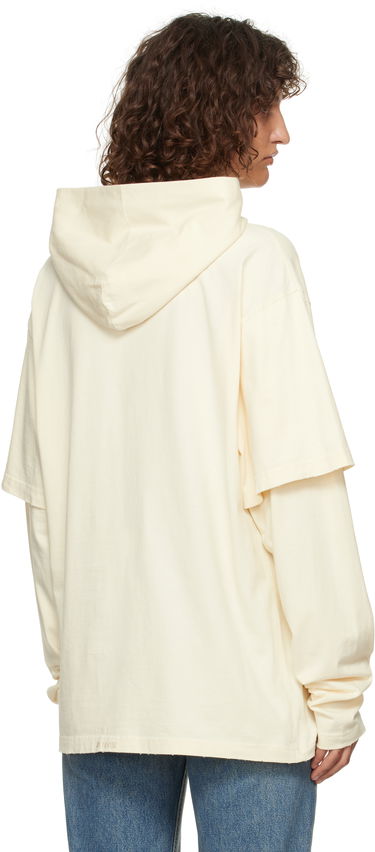 Mikina We11done We11done Layered Teddy Bear Hoodie Béžová | WD-TH3-24-844-U-BG, 2