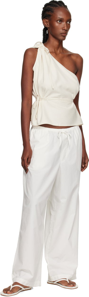 Tielko Baserange Baserange One Shoulder Tie Waist Top Biela | TSVI-WS-AU25, 3