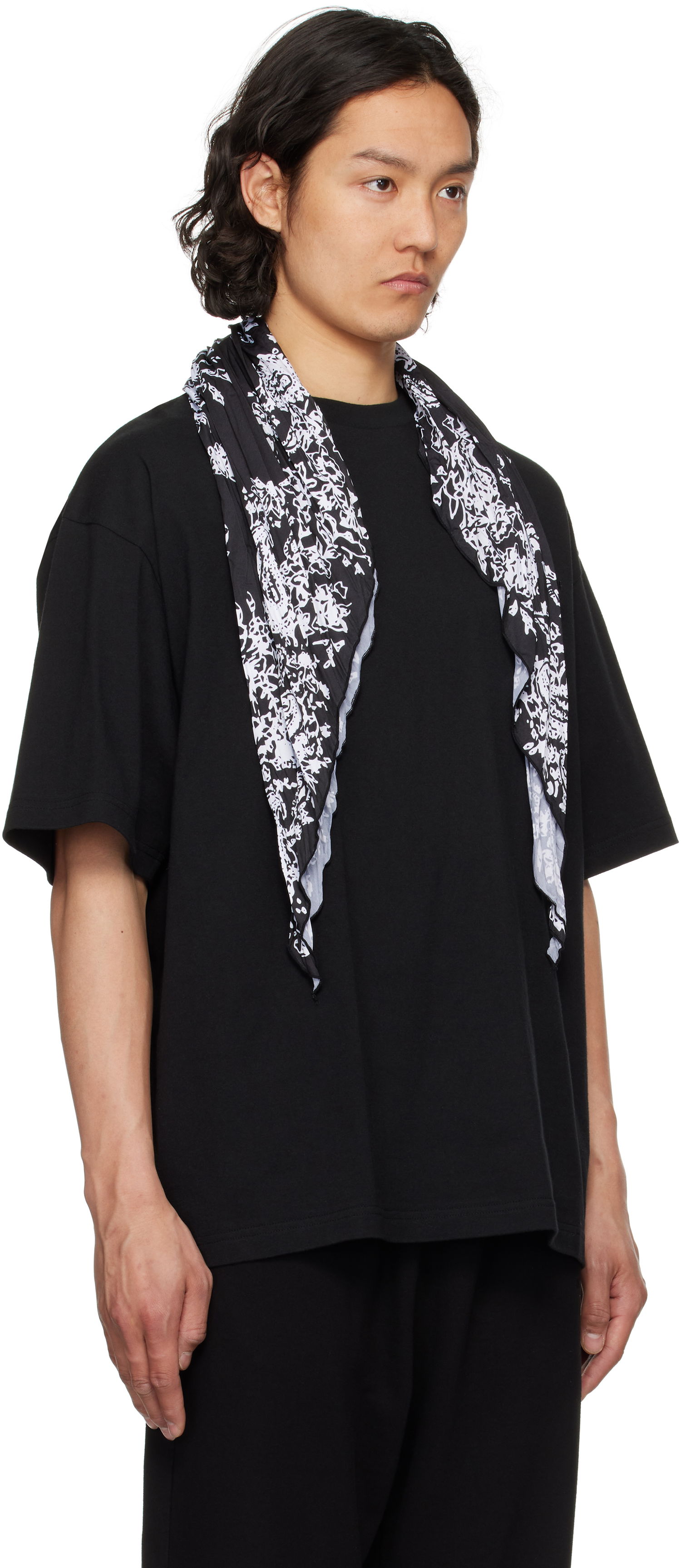 Tričko We11done We11done Wrinkled Muffler T-Shirt Čierna | WD-TT1-25-732-U-BK, 1