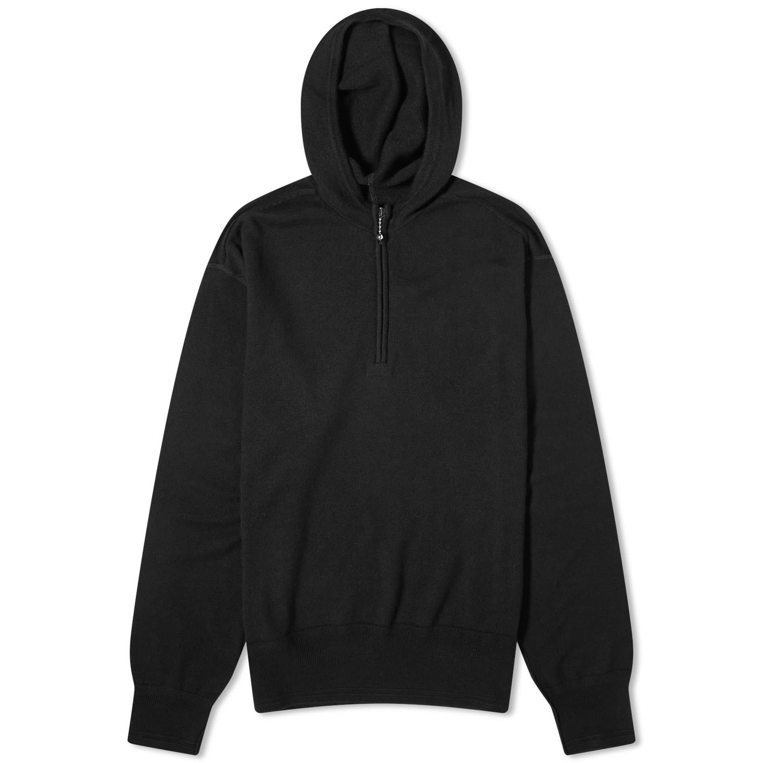 Mikina Burberry Wool Half Zip Hooded Knit Čierna | 8075887-A1189, 0