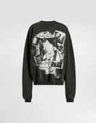 Dolce & Gabbana Cotton Crew Neck Sweatshirt with Graphic Print