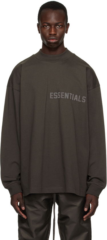Tričko Fear of God Fear of God ESSENTIALS Crewneck Long Sleeve T-Shirt Hnedá | 125BT222010F, 0