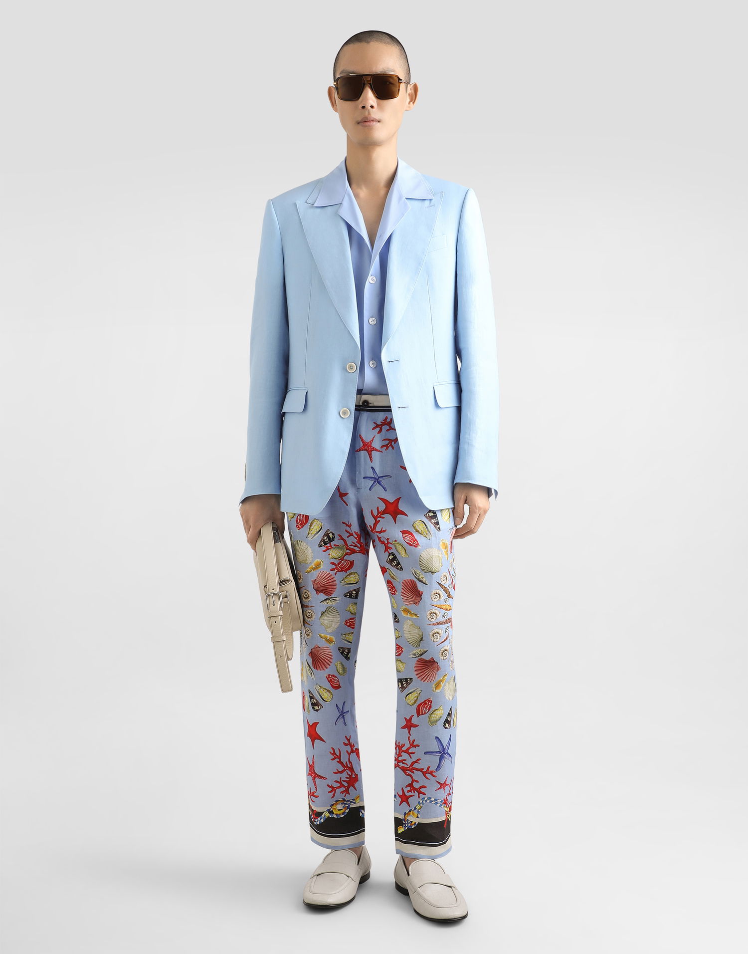 Bunda Dolce & Gabbana Dolce & Gabbana Sicilia Single-Breasted Linen Jacket Modrá | G2UR6TFU4JBB1581, 1