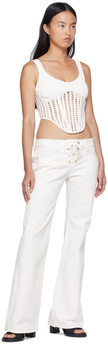 Tielko Dion Lee Recycled Viscose Tank Top with Lace Up Biela | A7568S22, 3