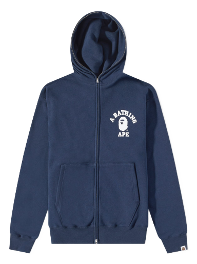 Mikina BAPE College Relaxed Fit Full Zip Hoody Navy Navy | 001ZPJ301018M-NVY