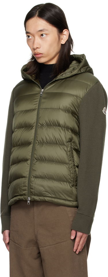 Prešívaná bunda Moncler Moncler Padded Wool Zip-Up Down Hoodie Zelené | K20919B00006M1131, 3