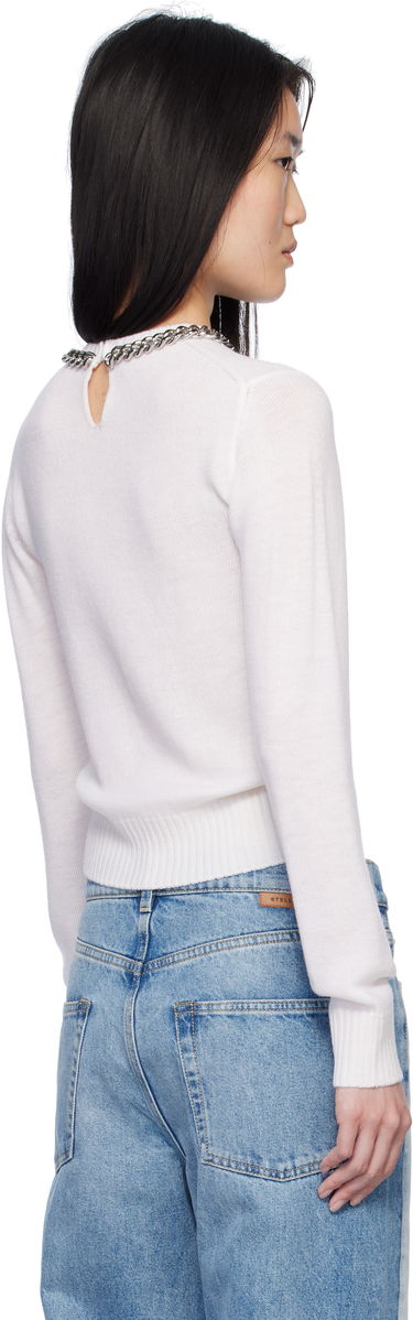 Sveter Stella McCartney Stella McCartney Falabella Chain Fine Knit Sweater Biela | 6K09683S2560, 2