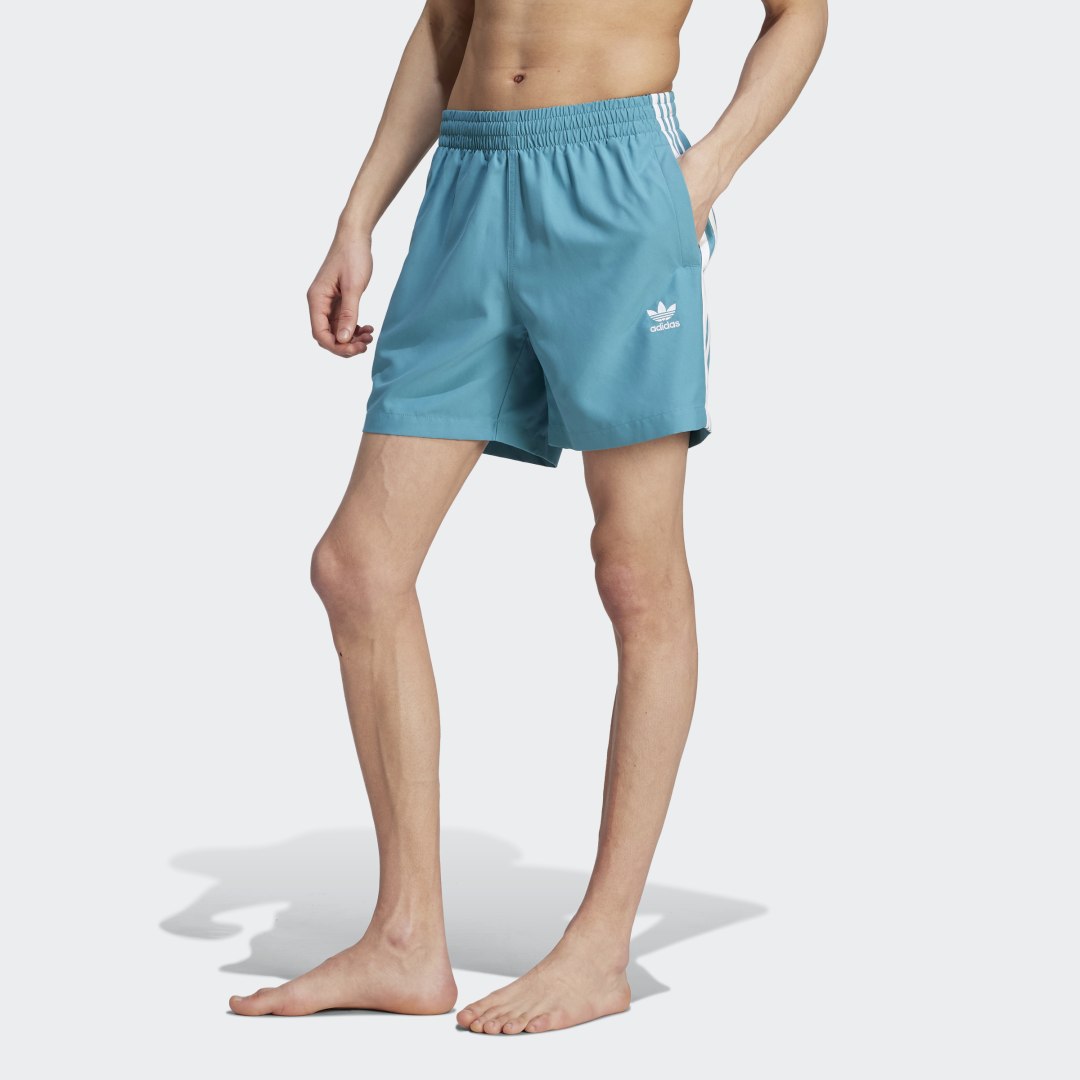 Plavky adidas Originals Adicolor 3-Stripes Swimshorts Tyrkysová | IM1147, 1