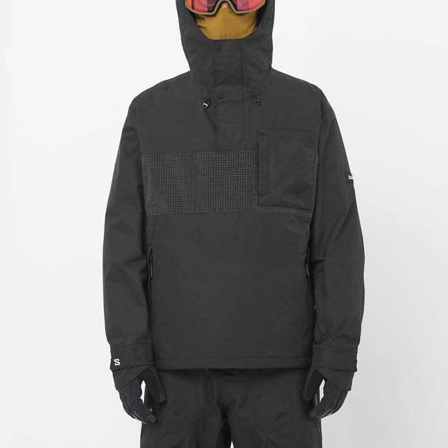 Parka Salomon Venom Hooded Anorak Ski Jacket with Checkered Panel Čierna | LC2609700, 0