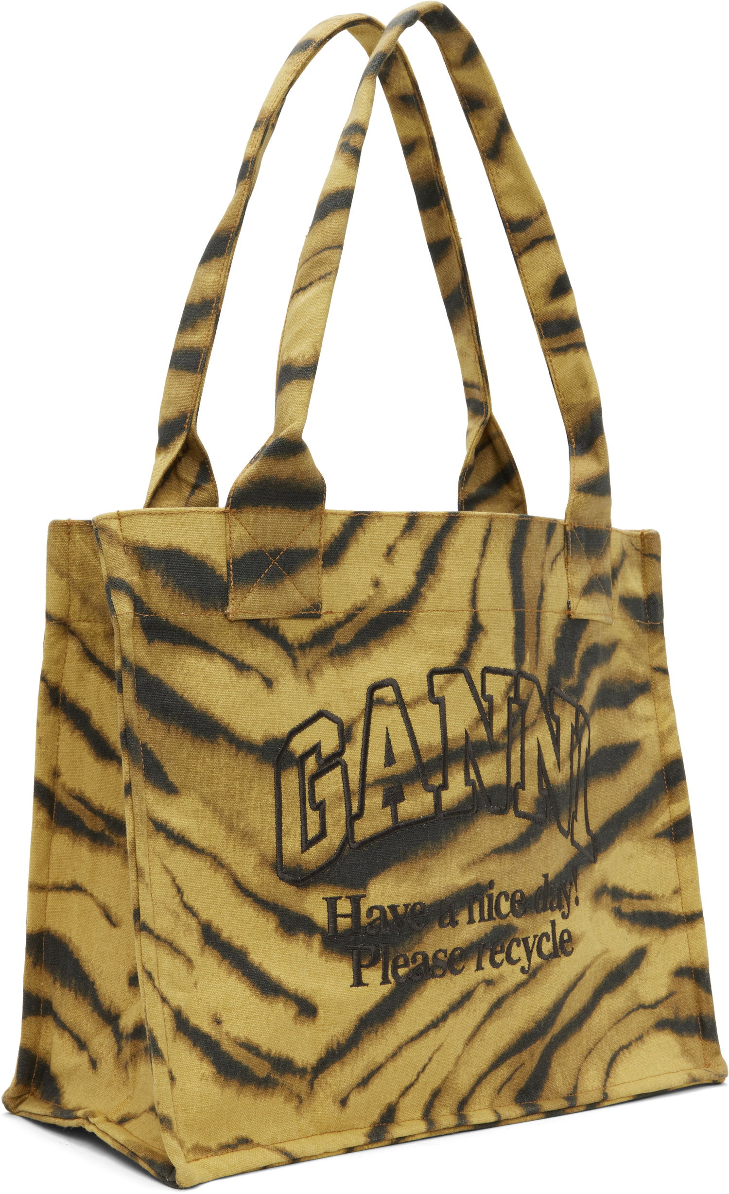 Tote bag GANNI Tiger Print Slogan Large Tote Rôznofarebný | A7260, 1