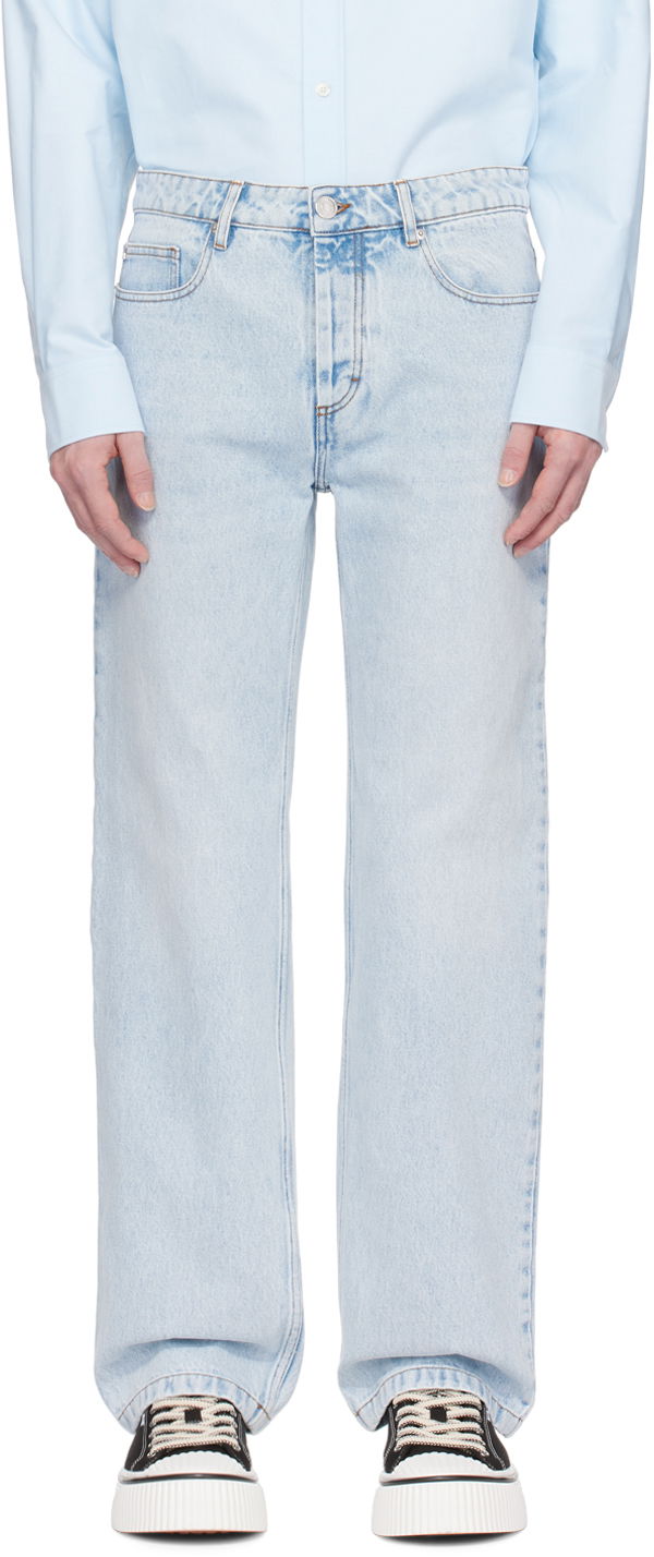 Džínsy AMI Paris Classic-Fit Jeans Modrá | UTR500.DE0027