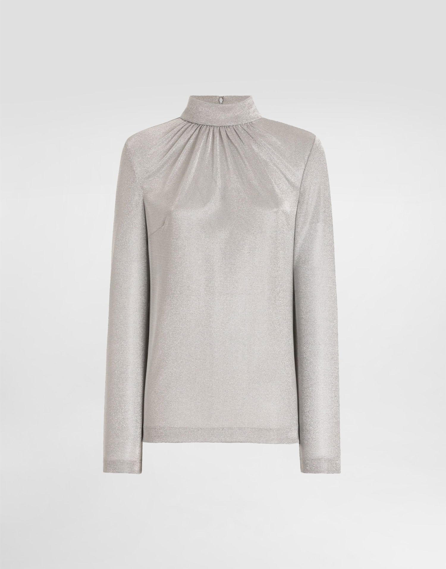 Dres Dolce & Gabbana Lamé Jersey Ruched Mock Neck Top Metalická | F7BD6THU7WCS0998, 0