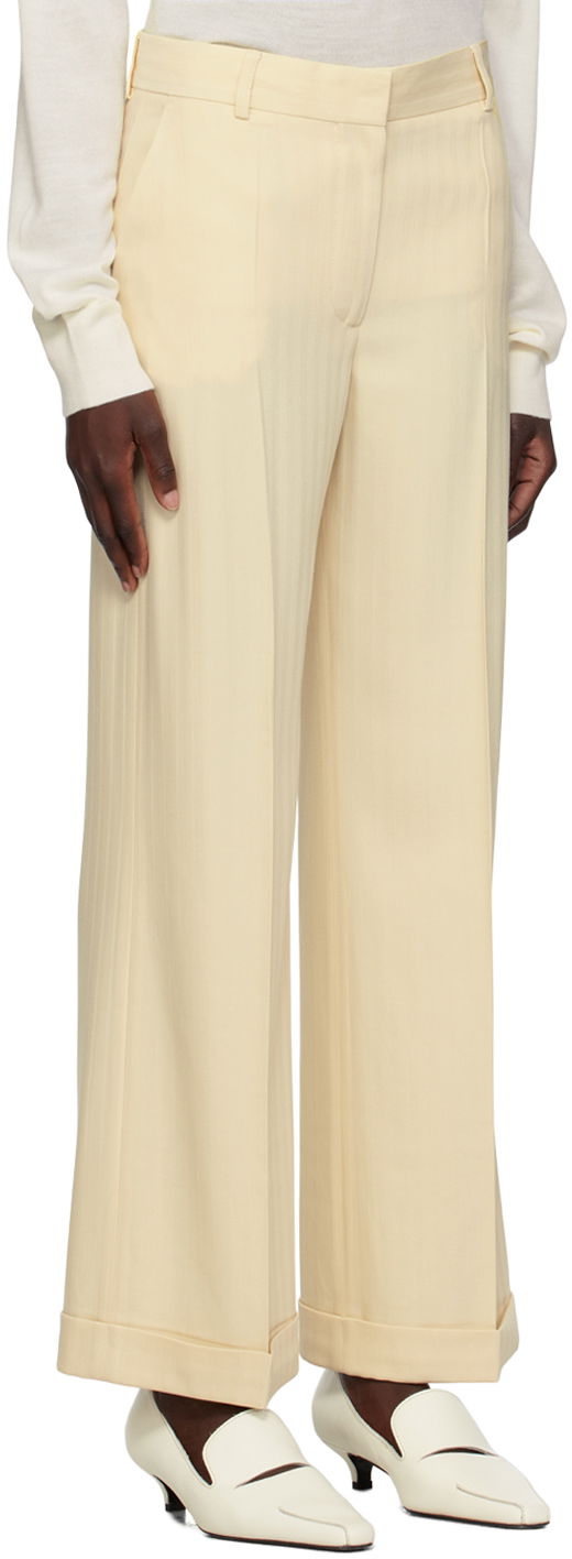 Nohavice TOTEME TOTEME Tailored Wide Leg Trousers Béžová | 233-2039-266, 1