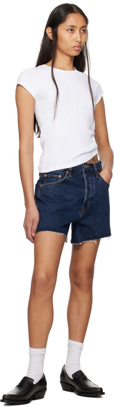 Šortky RE/DONE Re/Done 90s Low Slung Denim Shorts Modrá | 141-04W9LOSLG, 3