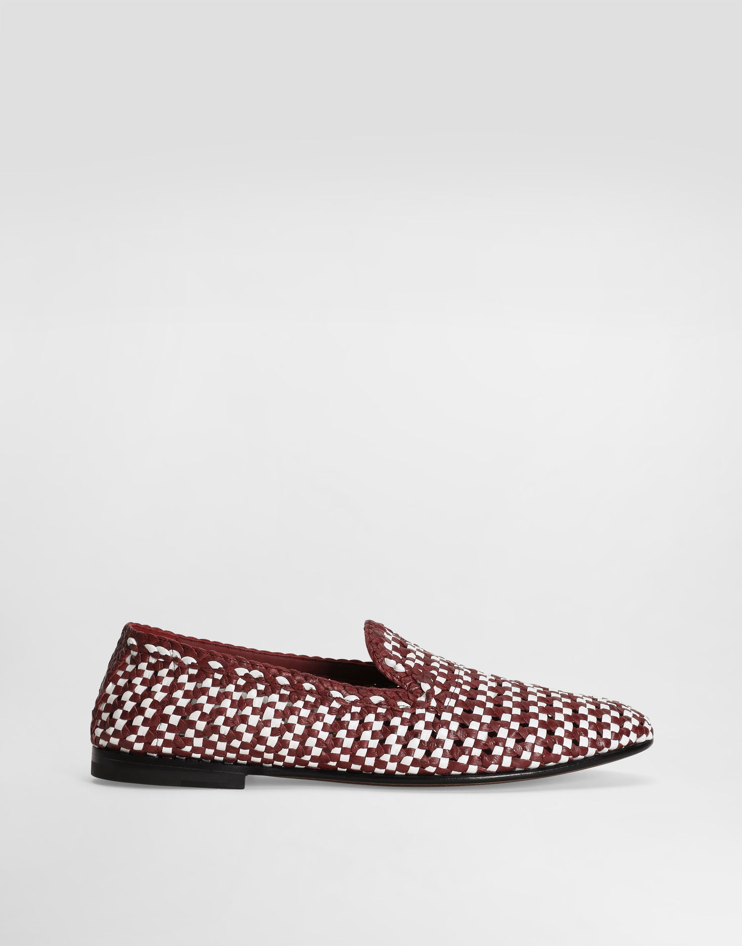 Doplnky Dolce & Gabbana Dolce & Gabbana Woven Leather Loafers Vínová | A50687A9M518S666_1, 0