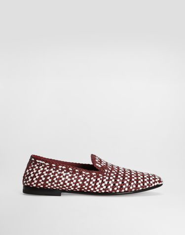 Doplnky Dolce & Gabbana Dolce & Gabbana Woven Leather Loafers Vínová | A50687A9M518S666_1, 0
