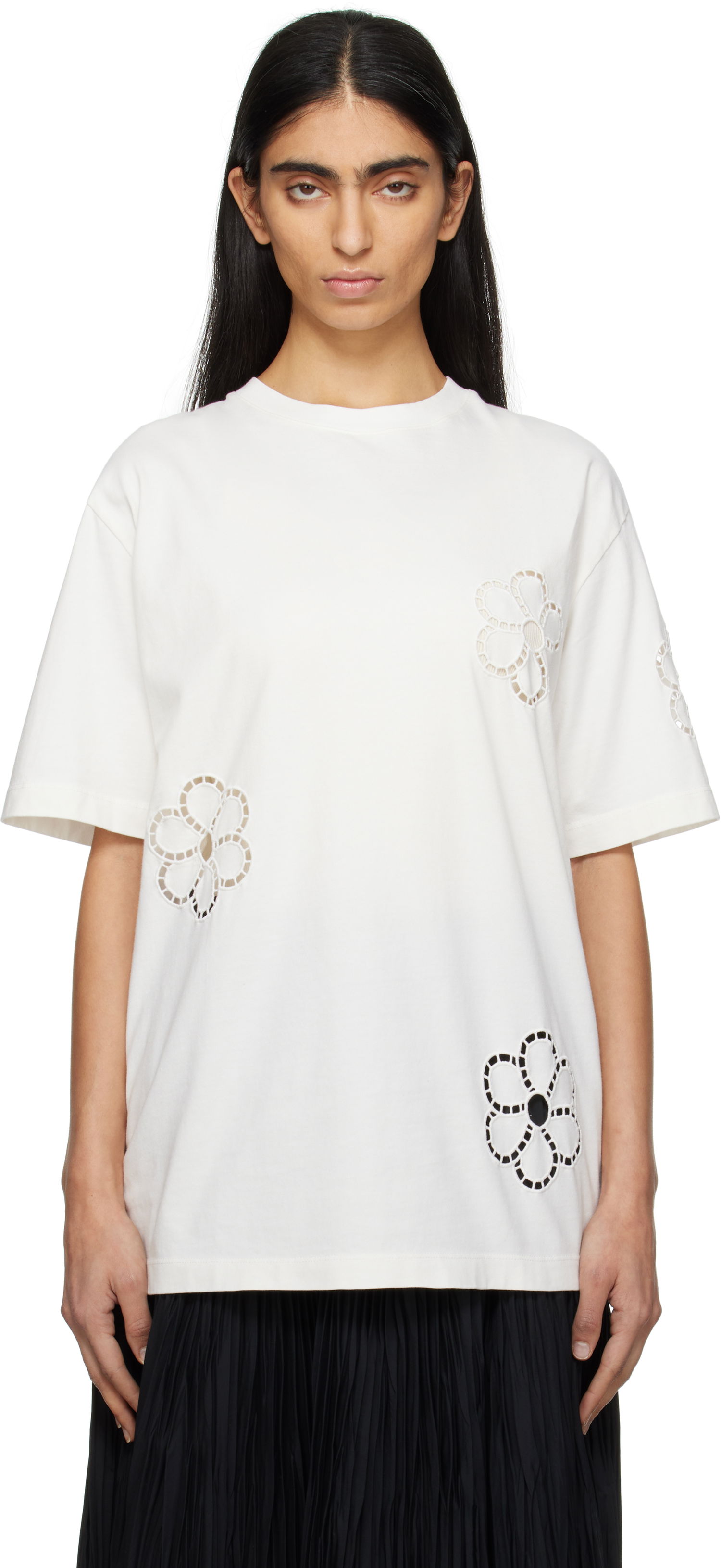Tričko MSGM Floral T-Shirt Biela | 3841MDM128 257091, 0