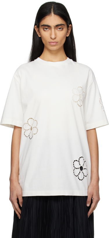 Tričko MSGM Floral T-Shirt Biela | 3841MDM128 257091, 0