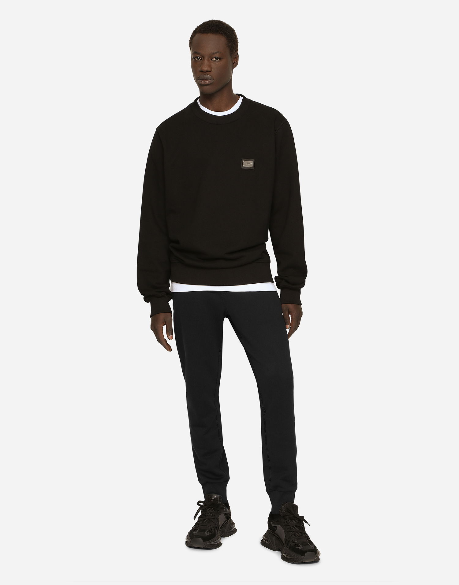 Mikina Dolce & Gabbana Cotton Jersey Sweatshirt with Branded Tag Čierna | G9ABJTG7F2GN0000, 1