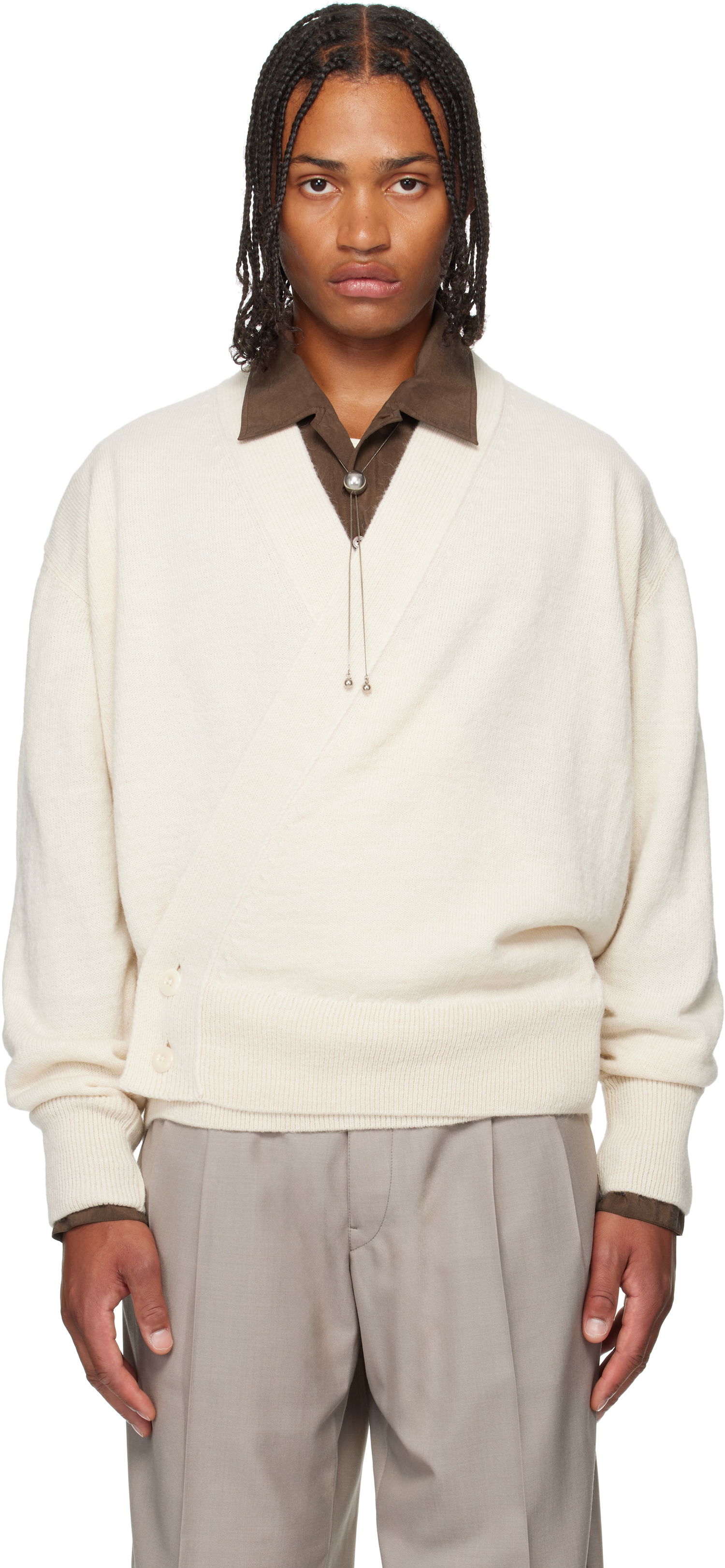 Sveter LEMAIRE Lemaire Wrap Cardigan Biela | TO1476 LK1028, 0