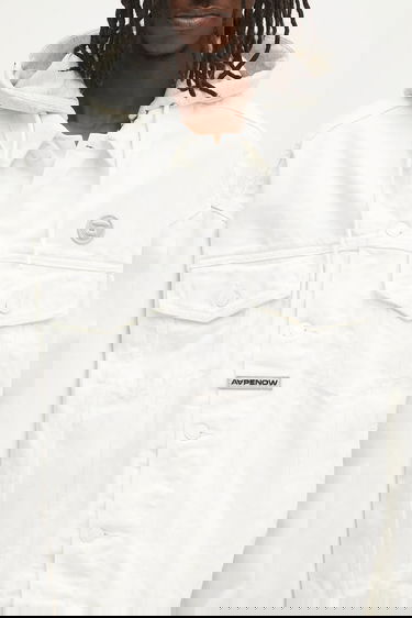 Bunda AAPE by A Bathing Ape AAPE Now Light Weight Denim Jacket with Hood Biela | AAPLJM7700XAN, 5
