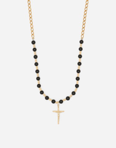 Náhrdelník Dolce & Gabbana Gold Metal Necklace with Black Beads Metalická | WNQ1D3W1111ZOO00, 2