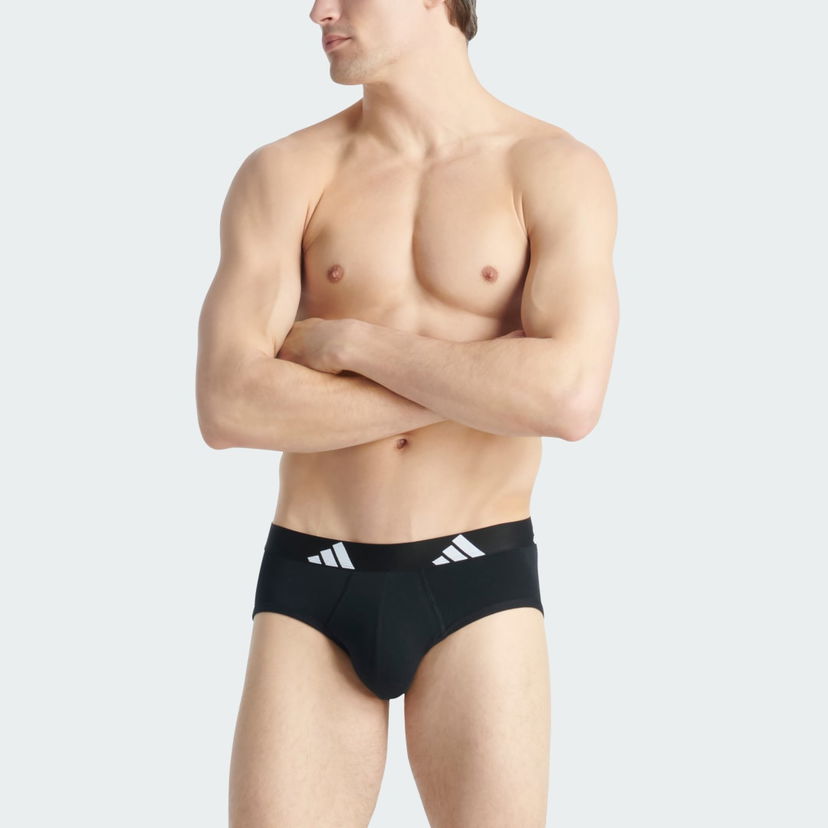 Spodná bielizeň a ponožky adidas Performance Active Flex Cotton Briefs 3-Pack Čierna | JK3936