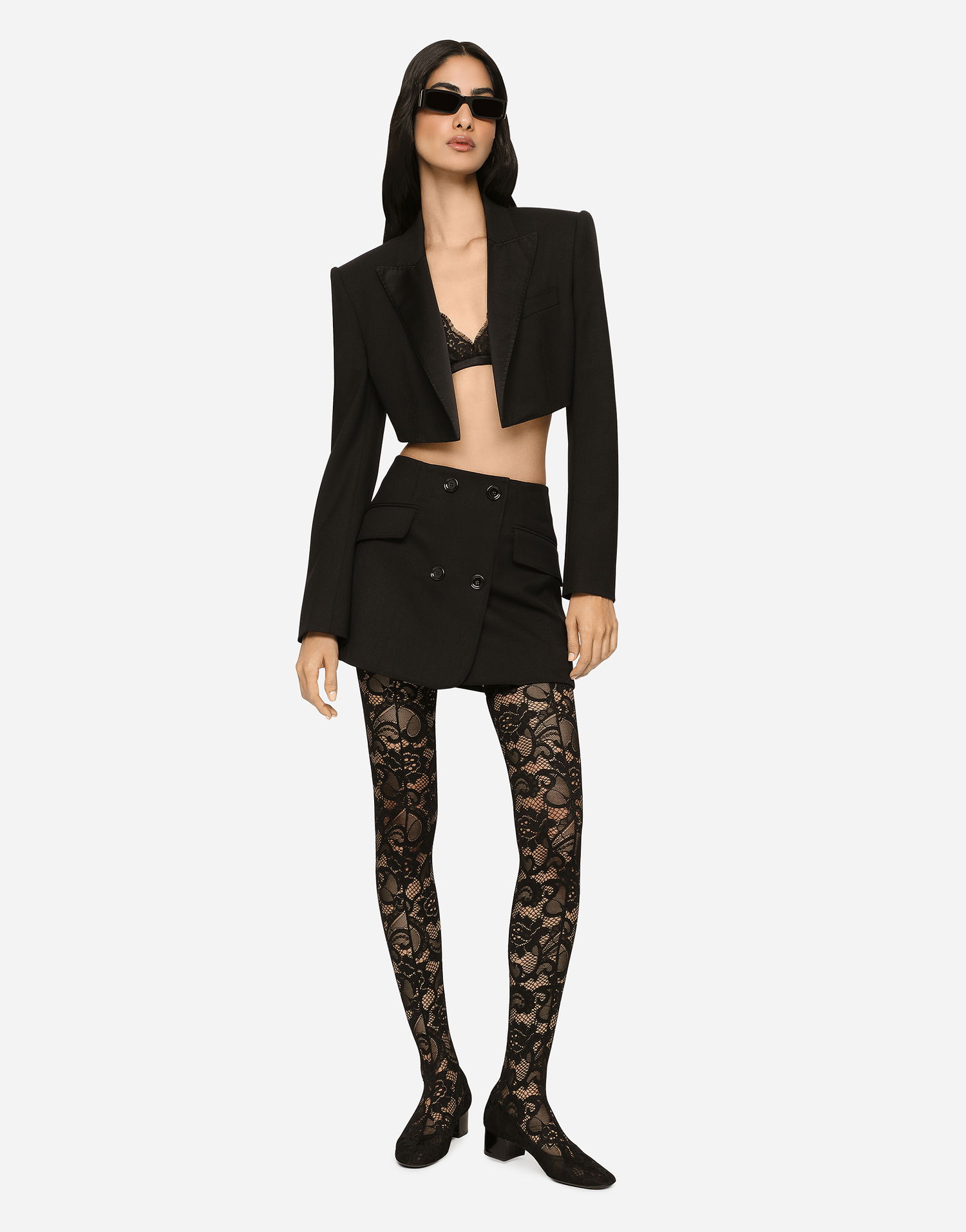 Sukňa Dolce & Gabbana Wool Twill Double-Breasted Mini Wrap Skirt with Flap Pockets Čierna | F4CJ0TFUBE7N0000, 1