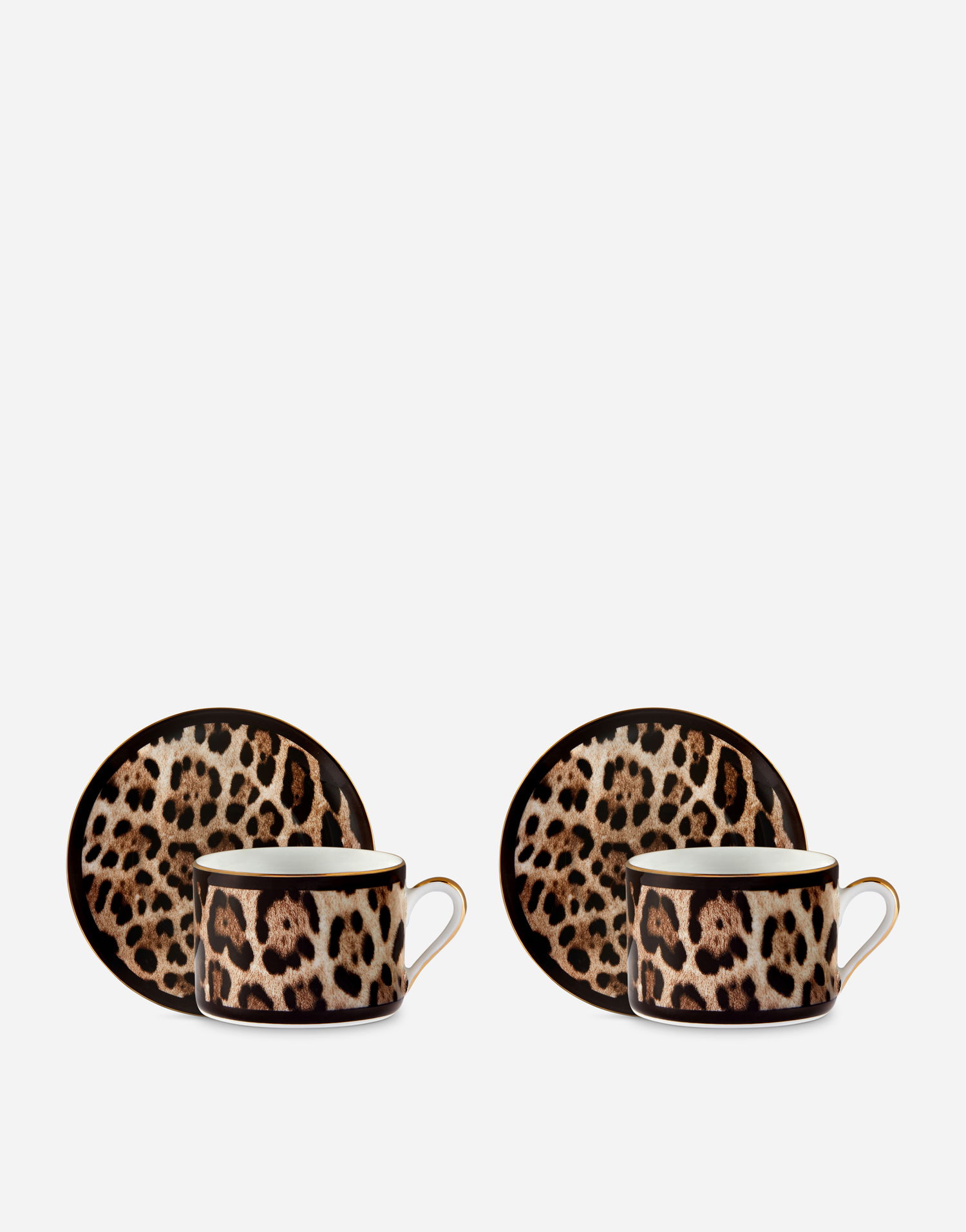 Home decor Dolce & Gabbana Casa Leopard Print Gift Box With 2 Porcelain Teacups With Saucers Rôznofarebný | TC0S24TCA71UL003, 1