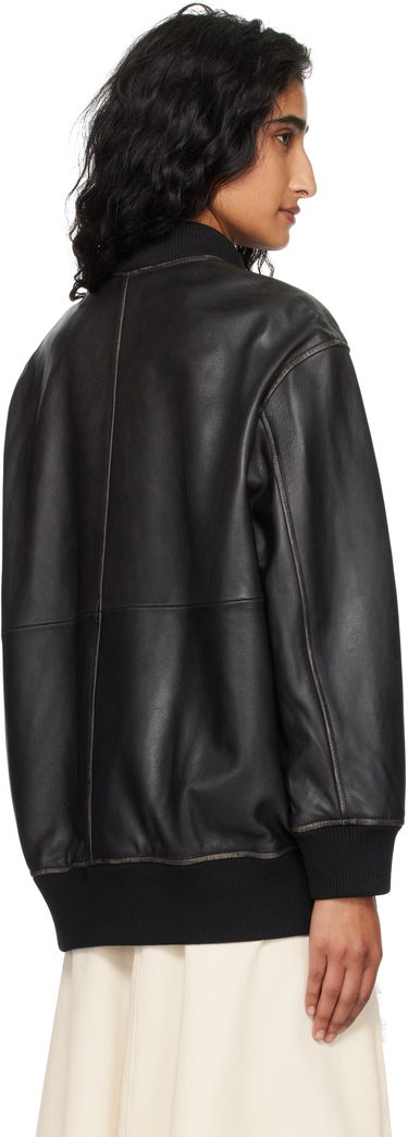 Bomber bunda Max Mara Weekend Max Mara Tattico Leather Jacket Čierna | 2525446031600, 2