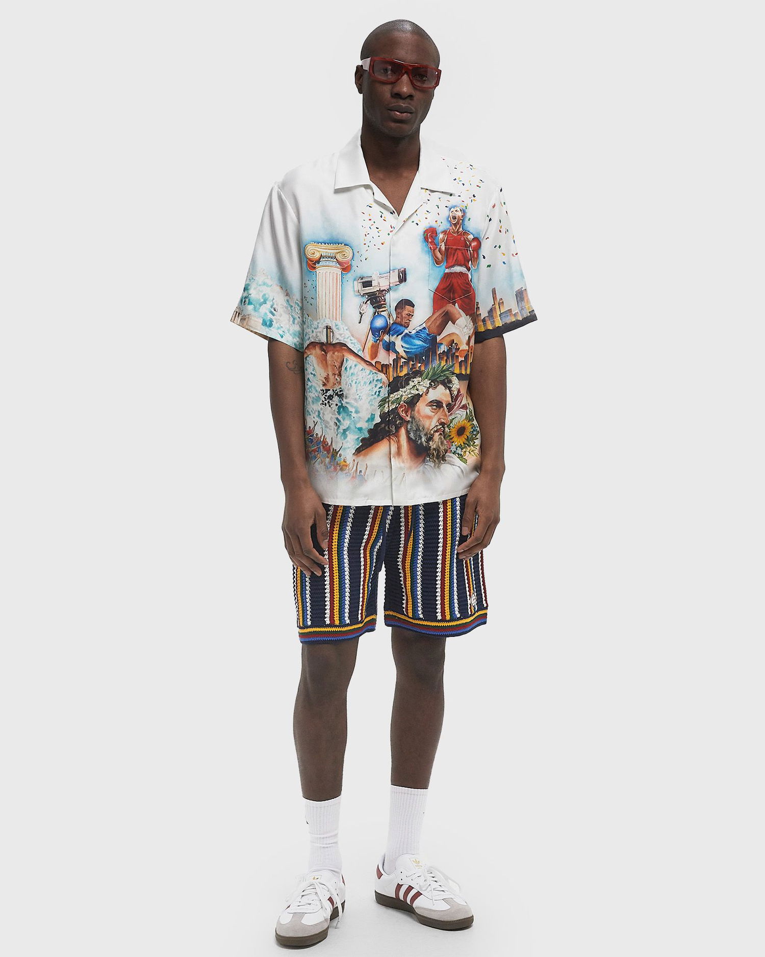 Košeľa Casablanca Casablanca Short Sleeve Cuban Collar Shirt Biela | U-MPS25-SH-003-01, 1