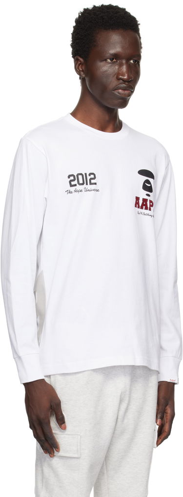 Tričko AAPE by A Bathing Ape AAPE by A Bathing Ape Basic Long Sleeve T-Shirt Biela | AAPLTM1558XXNWHX, 1